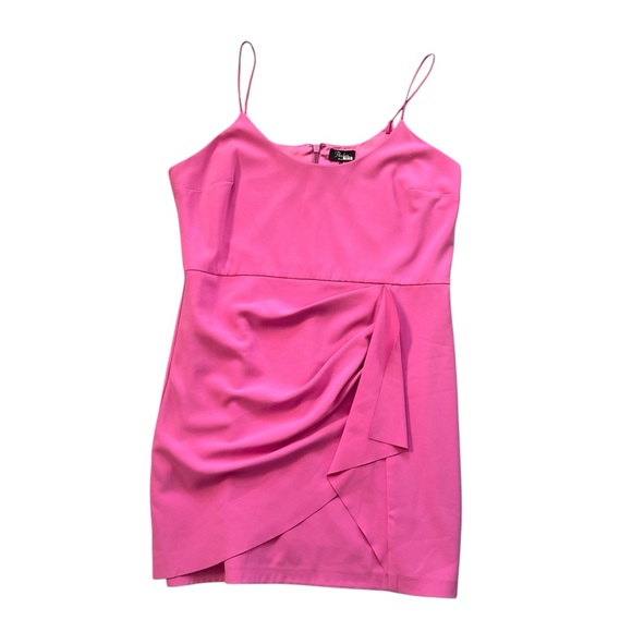 Parker Black Myrtle Pink Draped Bodycon Mini Dress Size 18 - Picture 4 of 14